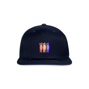 Cat Squad For Kitten Lovers Colorful Tabby Cat - Snapback Baseball Cap - navy - Front