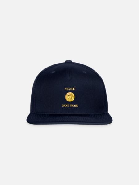 MAKE BITOIN NOT WAR GOLD - Snapback Baseball Cap - navy