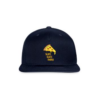 slice slice baby pizza slice funny food humor - Snapback Baseball Cap - navy - Front