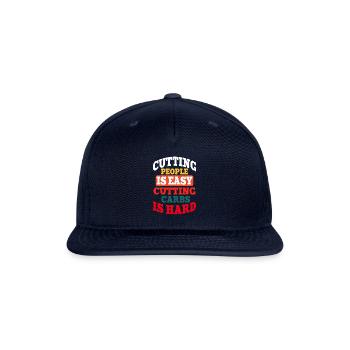 cutting people is easy cutting carbs is hard blue - Snapback Baseball Cap - navy - Front