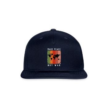 Make Peace Not War World Map - Snapback Baseball Cap - navy - Front
