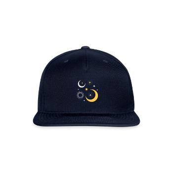 Moon and Sun Stars Universe - Snapback Baseball Cap - navy - Front