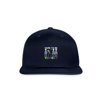 Autism Awareness Skeleton Cricut t- Shirt - Snapback Baseball Cap - navy - Front