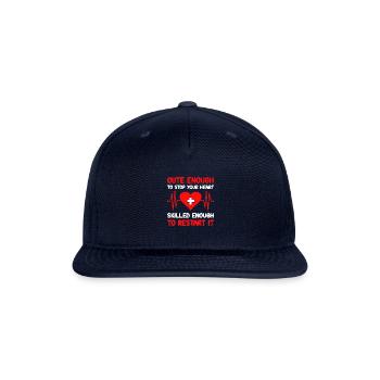 hilarious nurse text - Snapback Baseball Cap - navy - Front