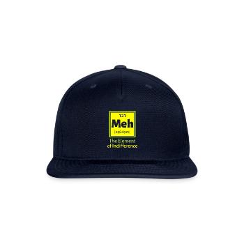 Meh the Element of Indifference Funny Gift Chemist - Snapback Baseball Cap - navy - Front