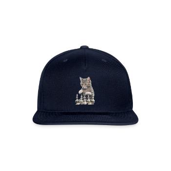 Cat as Chess Player - Perfect for Chess and Cat - Snapback Baseball Cap - navy - Front