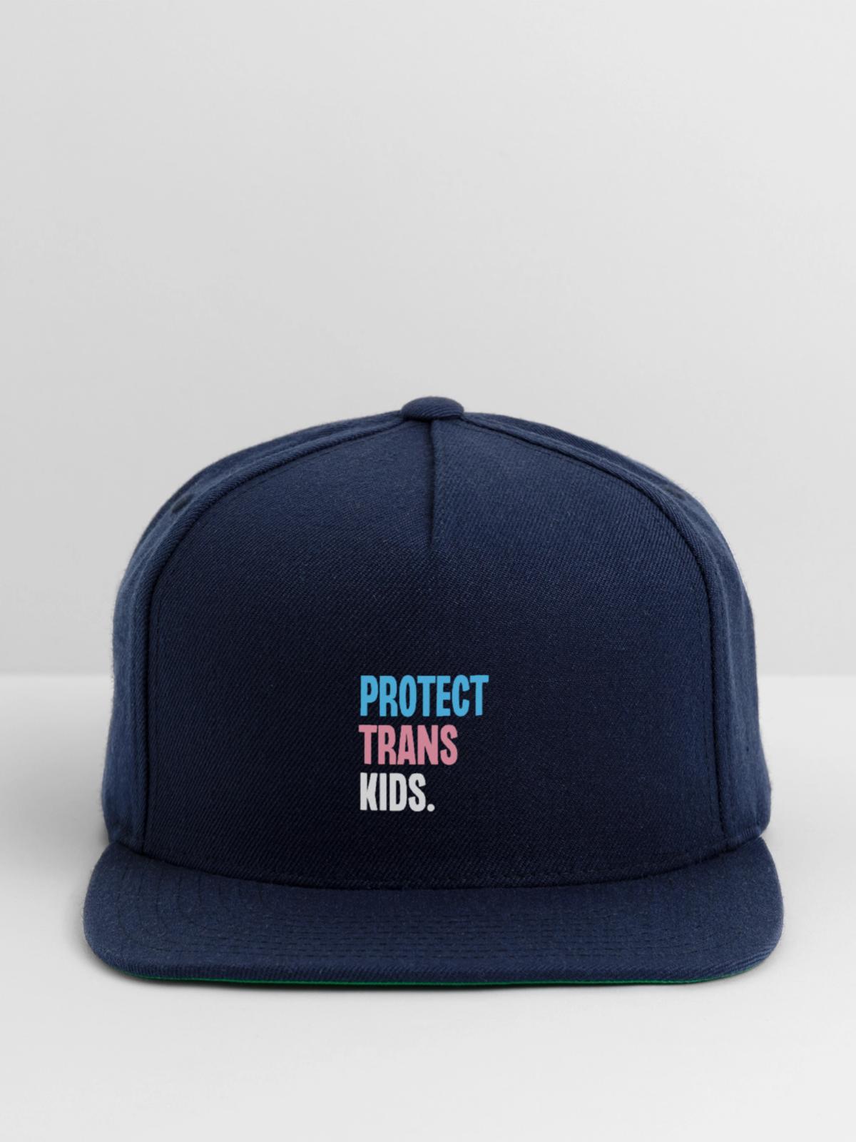 Protect Trans Kids - Snapback Baseball Cap - navy - Front
