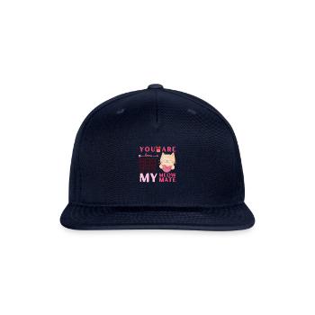 You Are My Meowmate Cat Valentines Day - Snapback Baseball Cap - navy - Front