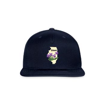Illinois Flower Common Blue Violet - Snapback Baseball Cap - navy - Front