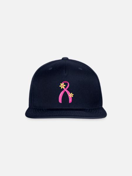 Breast Cancer Pink Ribbon - Snapback Baseball Cap - navy