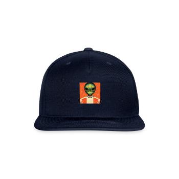 alien passport photo, alien selfie - Snapback Baseball Cap - navy - Front