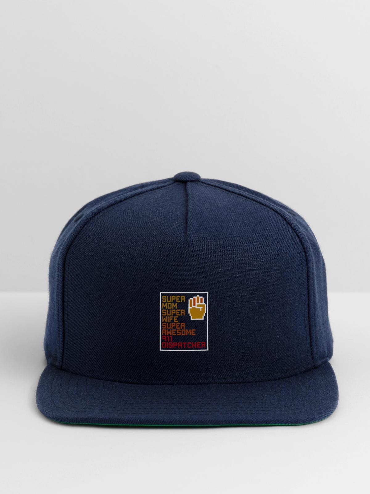 911 Dispatcher Mom - Snapback Baseball Cap - navy - Front