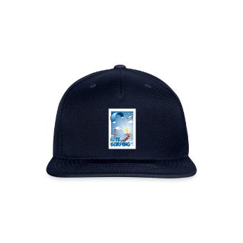 Colorful illustration of a kitesurfing boy - Snapback Baseball Cap - navy - Front