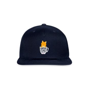 A Good Day Starts With Coffee And Orange Tabby Cat - Snapback Baseball Cap - navy - Front