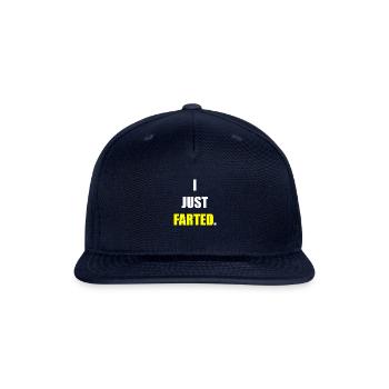I JUST FARTED green - Snapback Baseball Cap - navy - Front