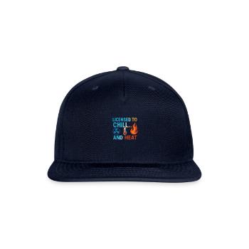 HVAC Tech AC Repair Thermostat Humor Blue Collar - Snapback Baseball Cap - navy - Front