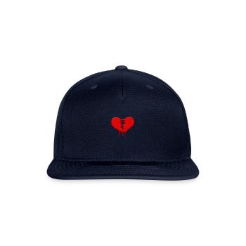 Stitched Broken Heart Divorce Breakup Heartbroken - Snapback Baseball Cap - navy - Front