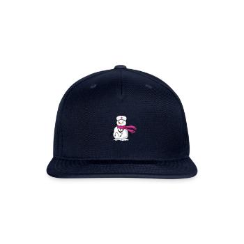 Funny snowman nurse with stethoscope - Snapback Baseball Cap - navy - Front
