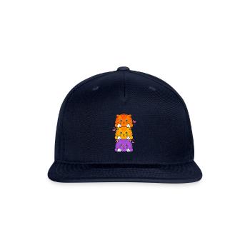 Cute Cat Owner Kitten Lovers Colorful Tabby Cat - Snapback Baseball Cap - navy - Front