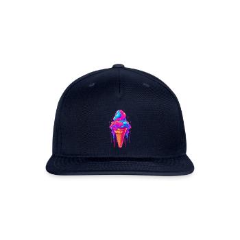 Retro Ice Cream Waffle Ice Cream for a Ice cream - Snapback Baseball Cap - navy - Front