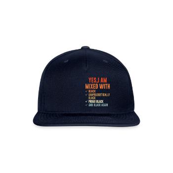 Yes I Am Mixed With Black Proud History Month - Snapback Baseball Cap - navy - Front