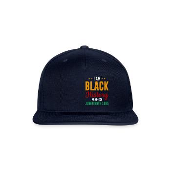 I Am Black History Free-ish Since 1865 Black - Snapback Baseball Cap - navy - Front