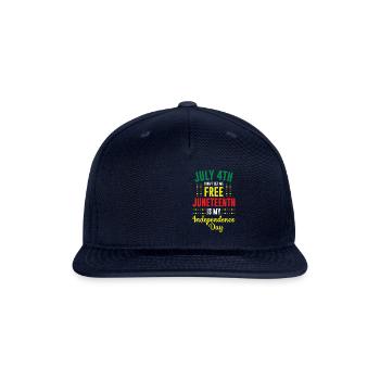 July 4th Juneteenth 1865 Because My Ancestors - Snapback Baseball Cap - navy - Front