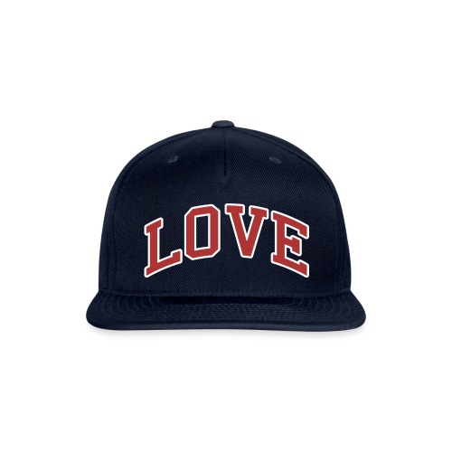 Love - Collegiate Design (Red/White Letters) - Snapback Baseball Cap