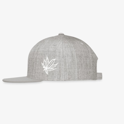 white leaf w/myceliaX.com logo - Snapback Baseball Cap