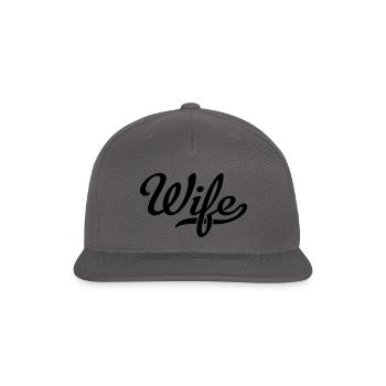 wife - Snapback Baseball Cap - dark grey - Front