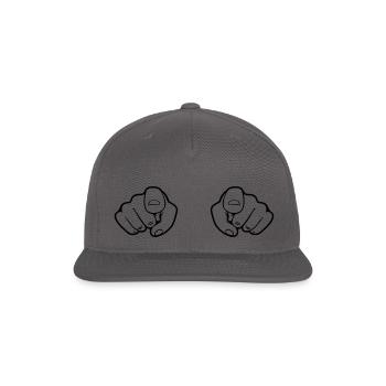 2 hands fingers - Snapback Baseball Cap - dark grey - Front