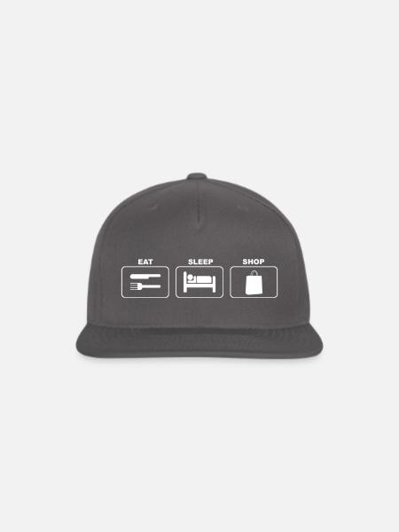 Eat Sleep Shop Shopping - Snapback Baseball Cap - dark grey