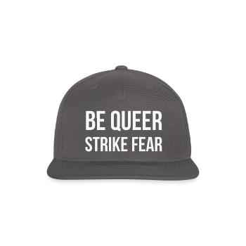 be queer strike fear - Snapback Baseball Cap - dark grey - Front