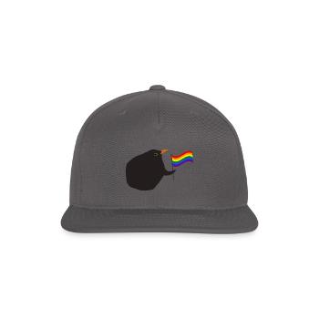 LGBT flag with funny blackbird - Snapback Baseball Cap - dark grey - Front