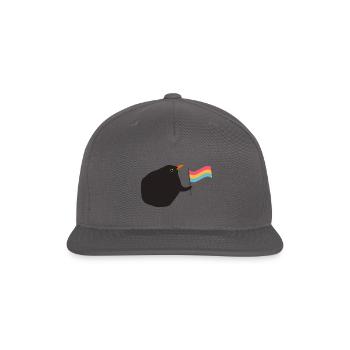 Blackbird with pansexual flag - Snapback Baseball Cap - dark grey - Front