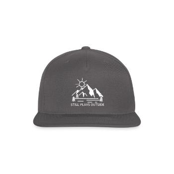 still plays outside - Snapback Baseball Cap - dark grey - Front