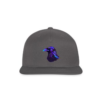 Geometric Raven - Snapback Baseball Cap - dark grey - Front