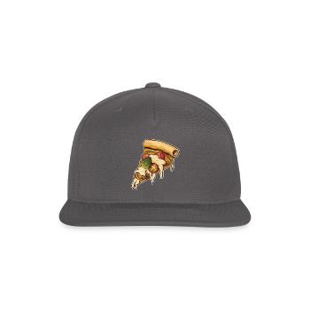 The cheese pizza slice - Snapback Baseball Cap - dark grey - Front