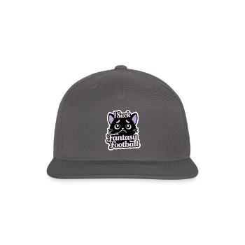 Cute Cat I Suck At Fantasy Football Shirt - Snapback Baseball Cap - dark grey - Front
