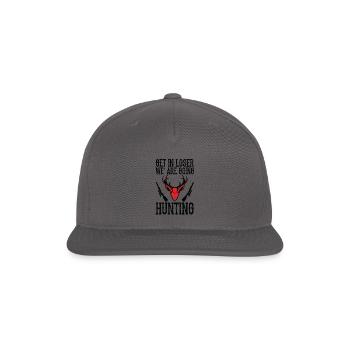 Hunting Adventure Crew: Get In, Loser! - Snapback Baseball Cap - dark grey - Front