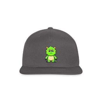 Baby Monster Green Crying Grumpy - Snapback Baseball Cap - dark grey - Front