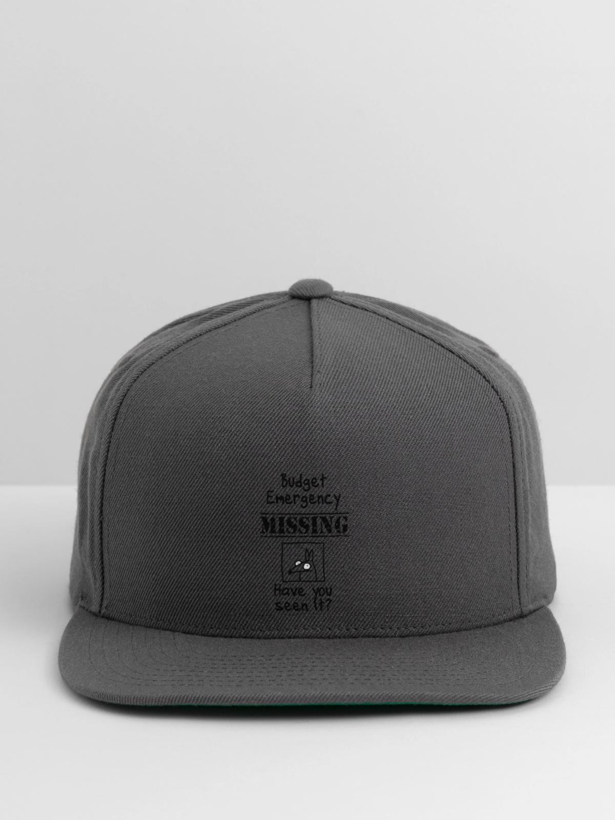 Budget Emergency - Snapback Baseball Cap - dark grey - Front