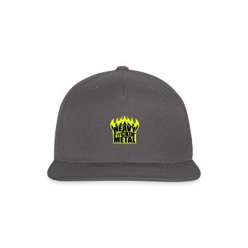 Heavy F#ckin' Metal Hard Rock Fun Music Text Quote - Snapback Baseball Cap - dark grey - Front
