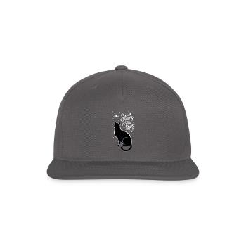 Stars and Paws Cat Night - Snapback Baseball Cap - dark grey - Front