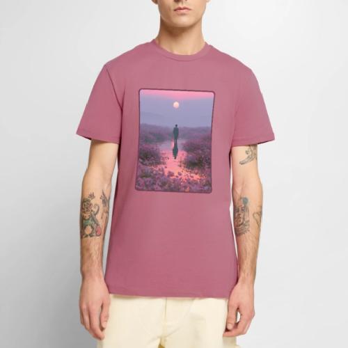 Ethereal Sunset Flower Field Art - Men's Premium T-Shirt
