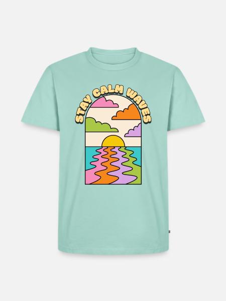 STAY CALM WAVES - Men's Premium T-Shirt - mint