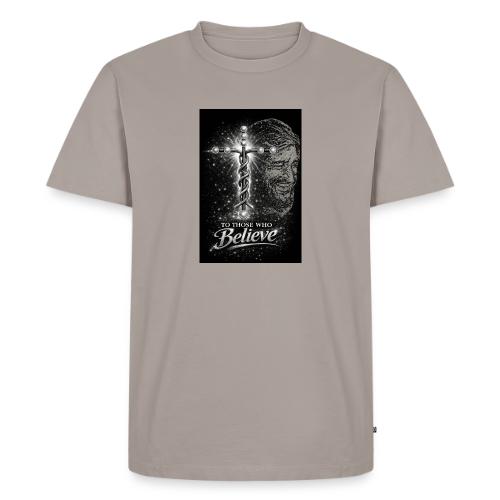 Rare Portrait of Jesus Smiling shows Love for All. - Men's Premium T-Shirt