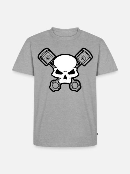 Skull and Pistons - Men's Premium T-Shirt - heather grey
