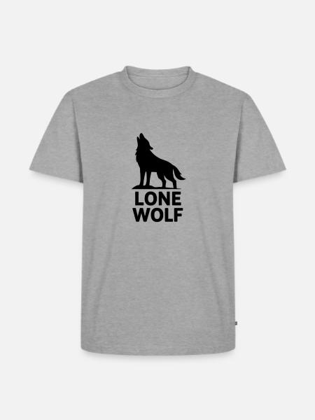 Lone Wolf Howling Silhouette - Men's Premium T-Shirt - heather grey