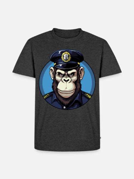 Monkey policeman - Men's Premium T-Shirt - heather anthracite